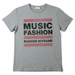 Maison Kitsune Paris Music Fashion Run DMC Style T-Shirt Men's Small Luxury